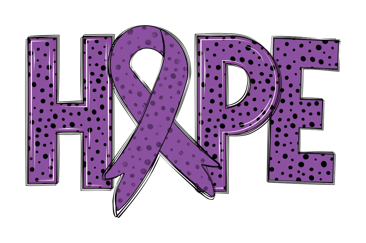 Hope Text With Ribbon Symbol overlay typographic black white