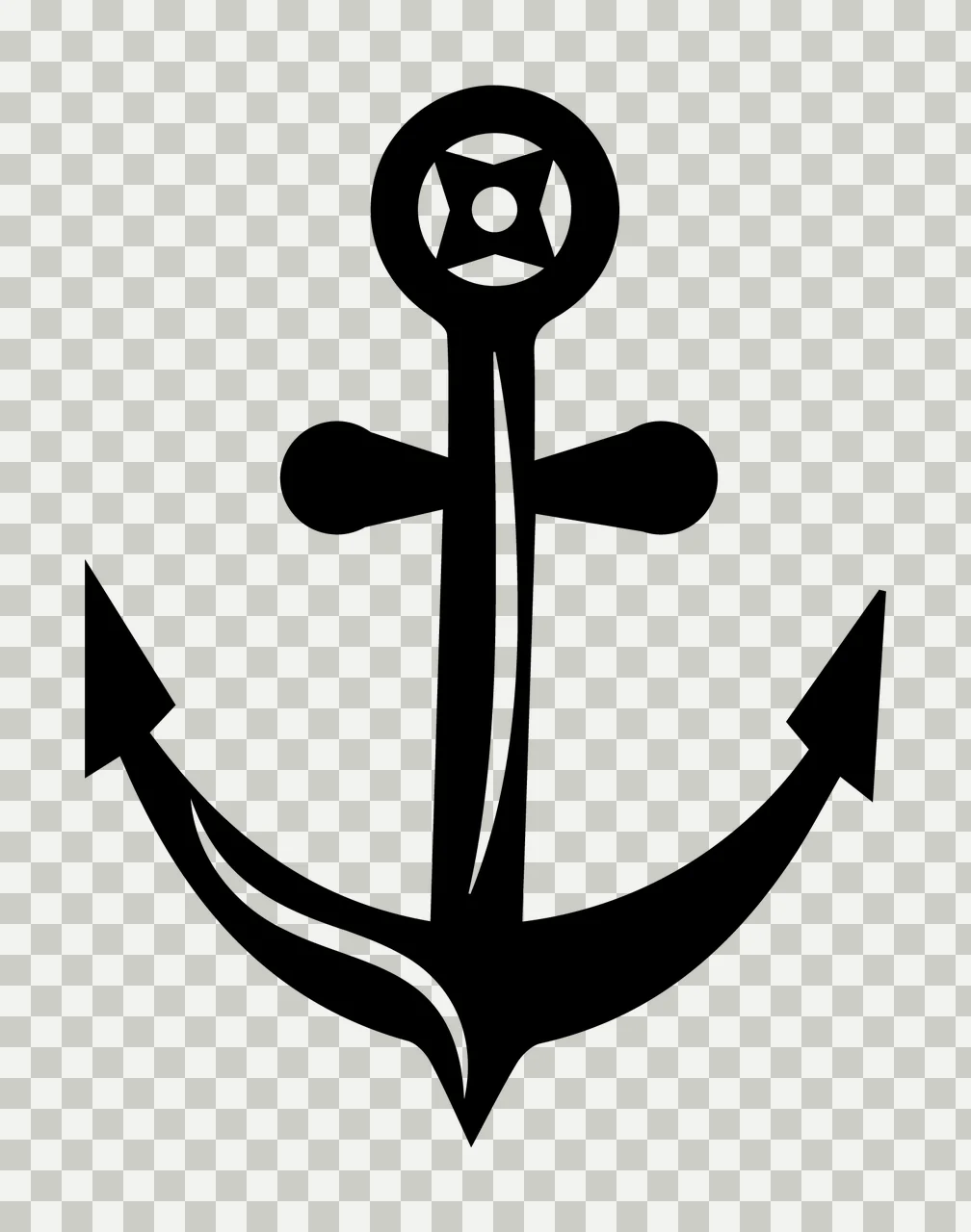 Anchor With Ring And Nautical In Black transparency and detail preview thumbnail