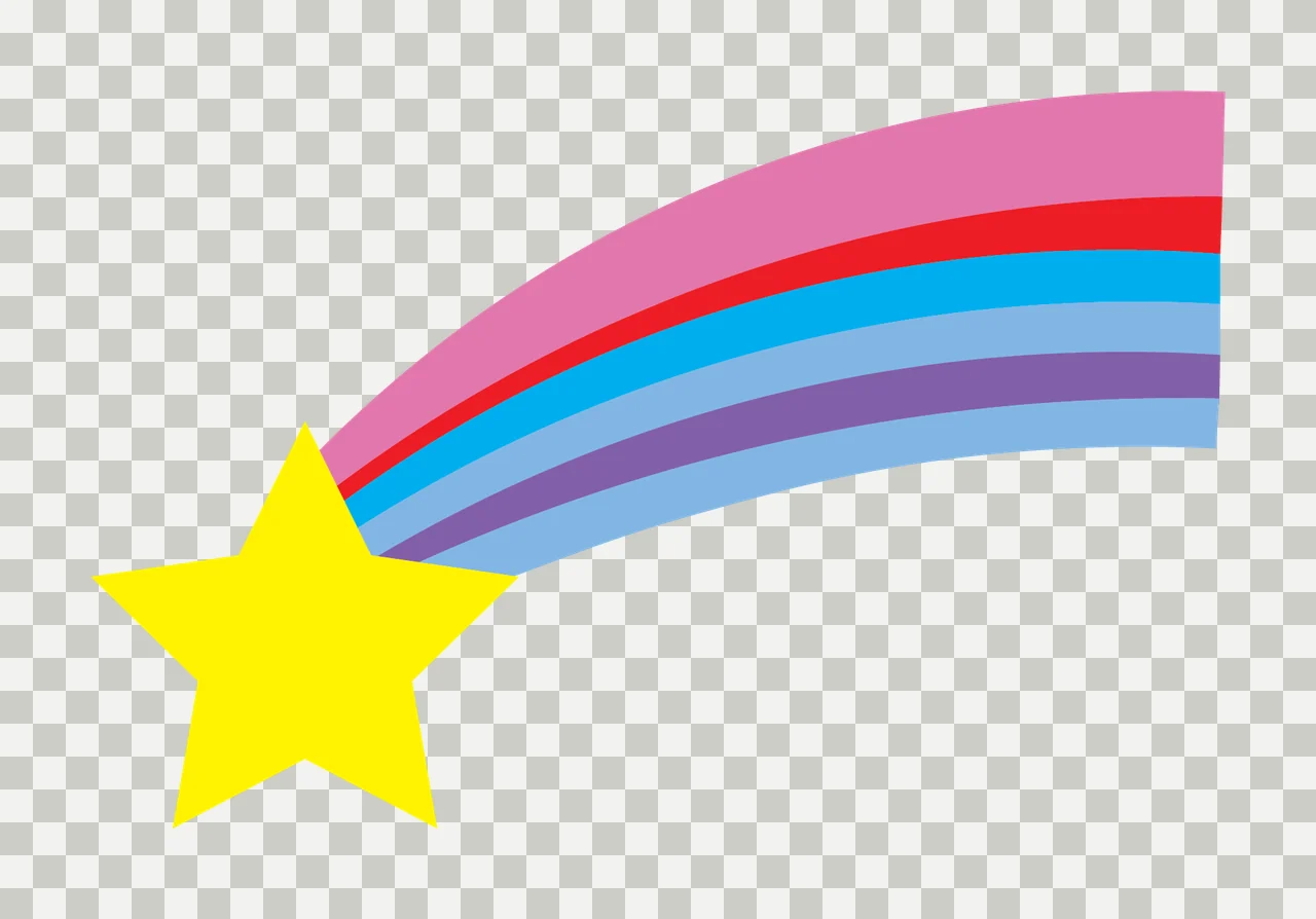 Black Star Shape Trailing Five Horizontal Curved Lines silhouette transparency and detail preview thumbnail