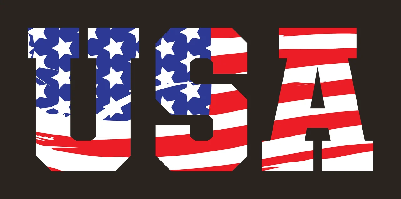 USA Typography Design with USA lettering, white stars, blue canton and red stripes contrast preview thumbnail
