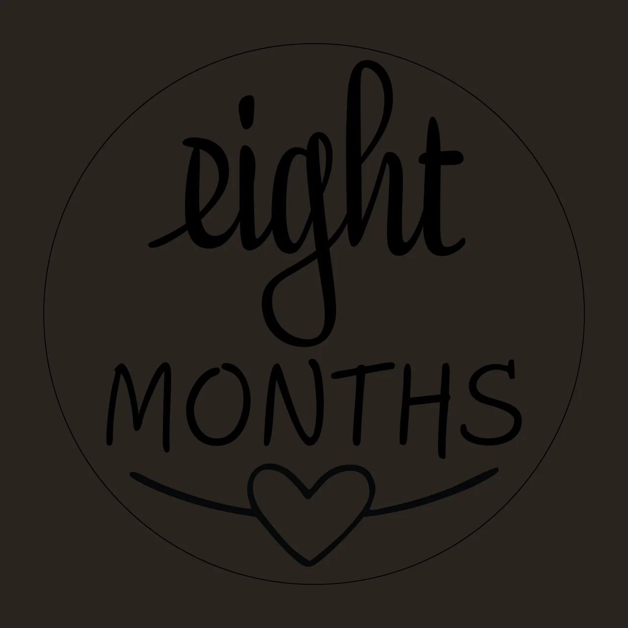 Round Graphic Design With Text And Heart circle black white contrast preview thumbnail