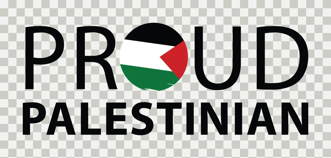 Proud Palestinian Text With Circle black white background typography transparency and detail preview thumbnail