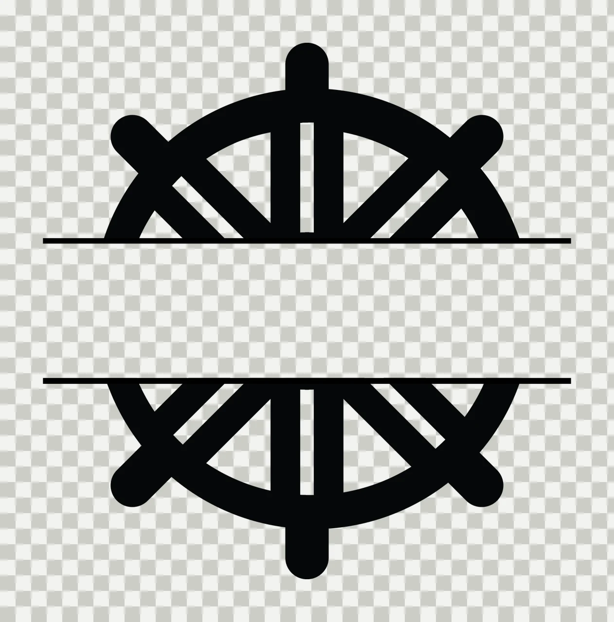 Ship Wheel Stationary With Black And Icon transparency and detail preview thumbnail
