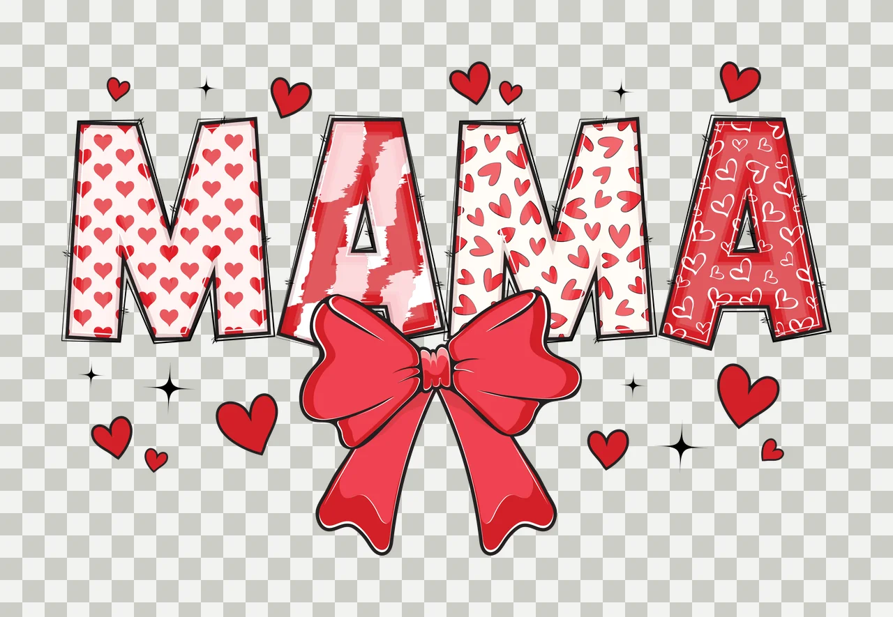Mama Bow Black Silhouette Of A Hair hearts stars heart star transparency and detail preview thumbnail