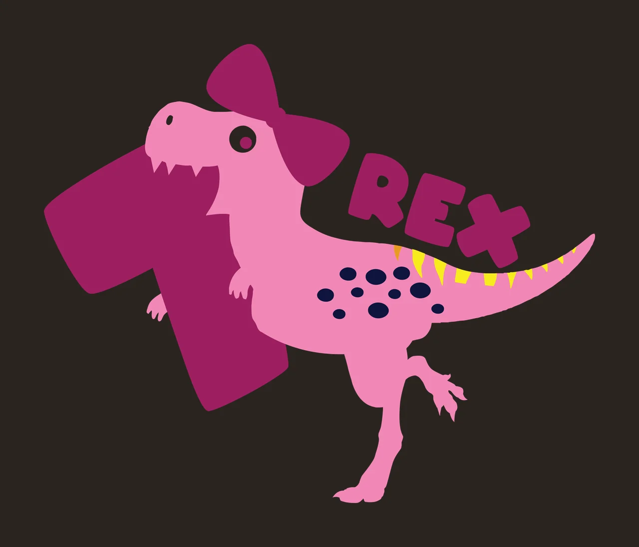 Dinosaur Rex Standing On One Leg silhouette black white plain contrast preview thumbnail