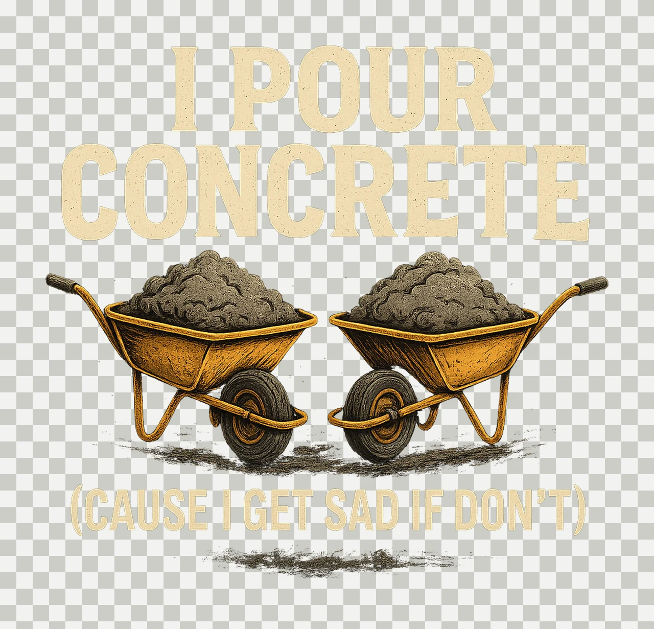Pour Concrete Funny Construction Worker Design Cement Pourer transparency and detail preview thumbnail