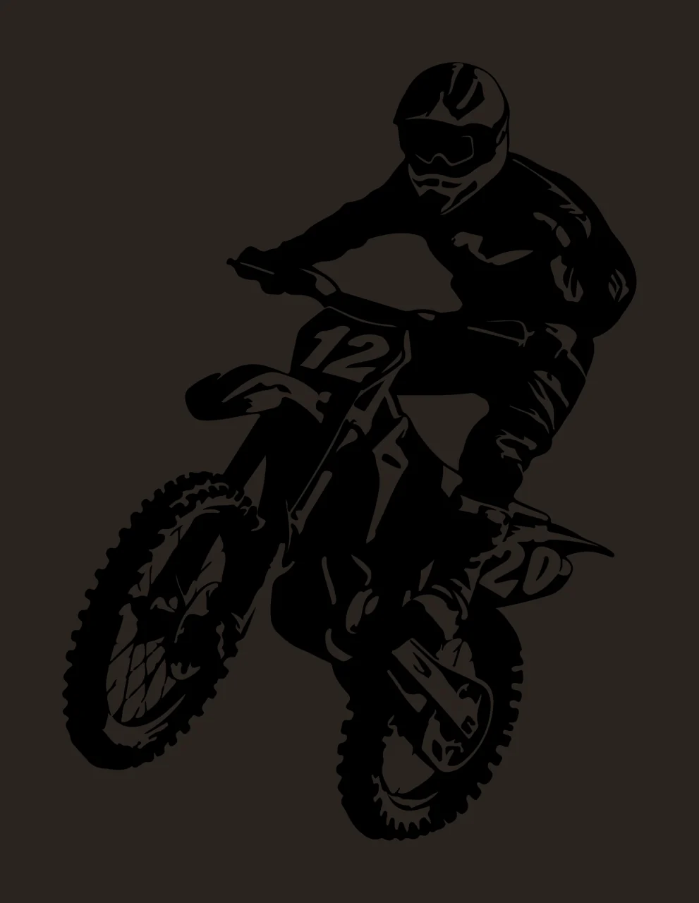 12 20 Dirt Bike Rider Jumping With Number motorcycle helmet contrast preview thumbnail