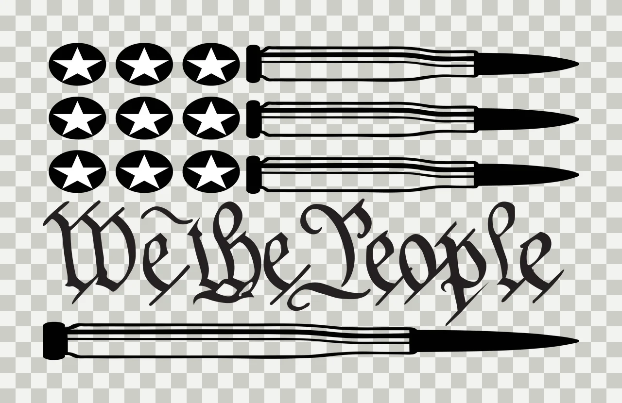 We The People With Bullet Flag bullets circles black white background transparency and detail preview thumbnail