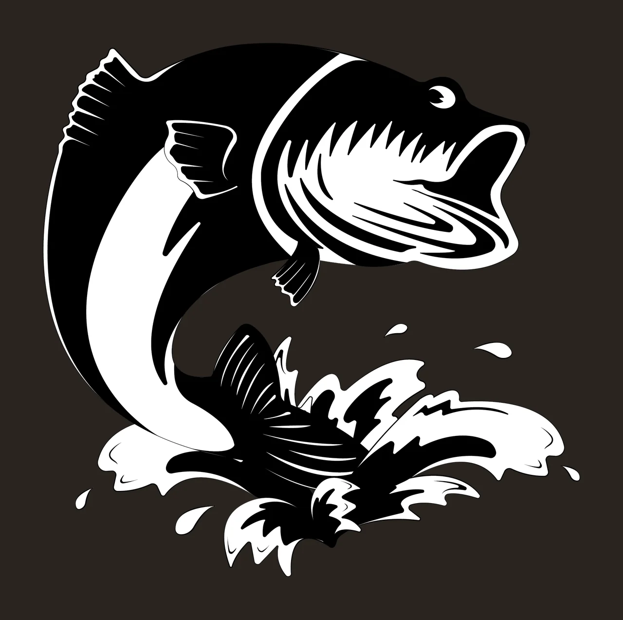 Fish Jumping Silhouette With Water Splash black nature 1 F16 hunting contrast preview thumbnail