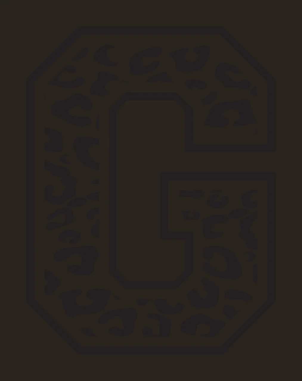 Black Varsity Half Font Leopard Character 31 print animal cheetah contrast preview thumbnail