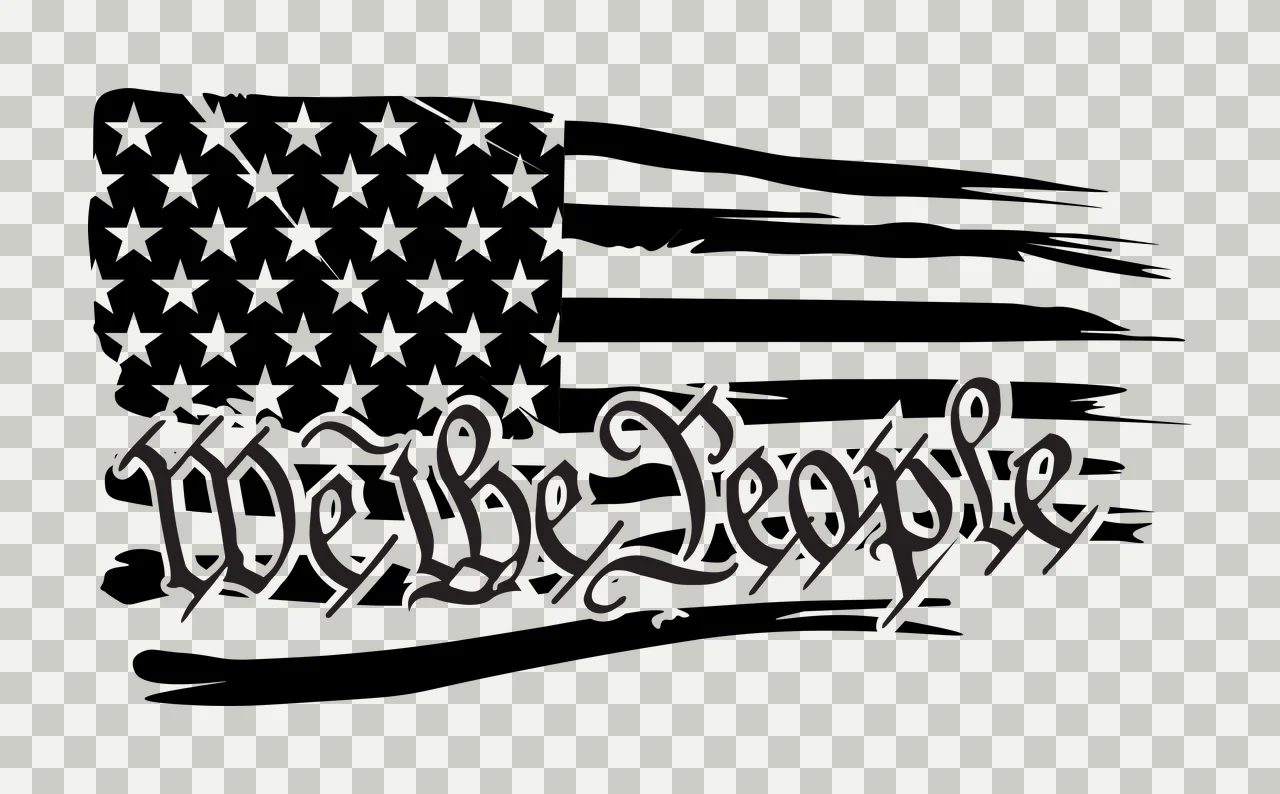 We The People Distressed Flag Design American stars stripes transparency and detail preview thumbnail