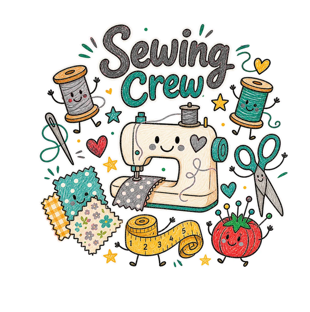 Sewing Doodle Crew sublimation instant shirt Variation A