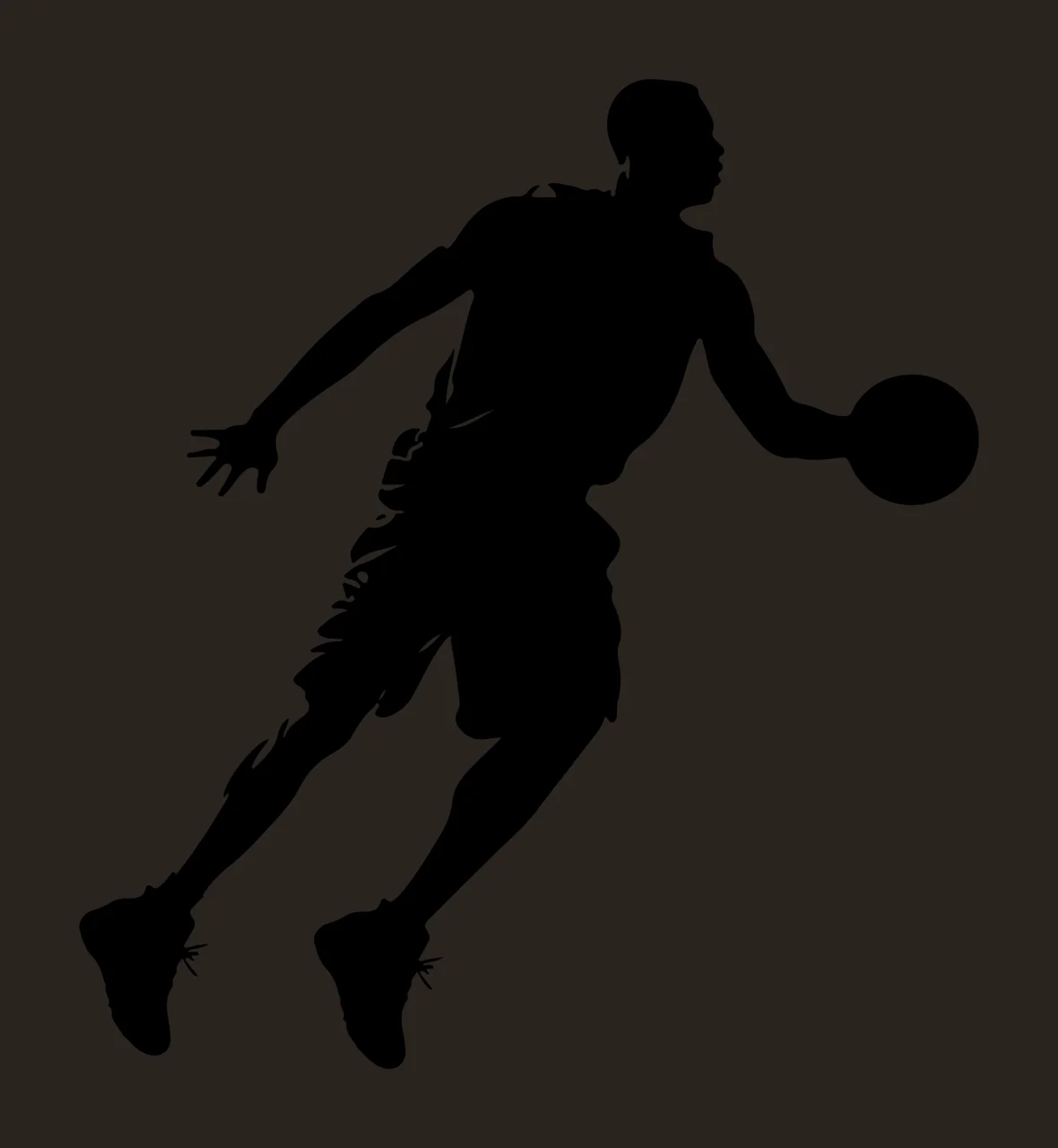 Player Basketball Silhouette Dribbling A Ball On White shorts contrast preview thumbnail