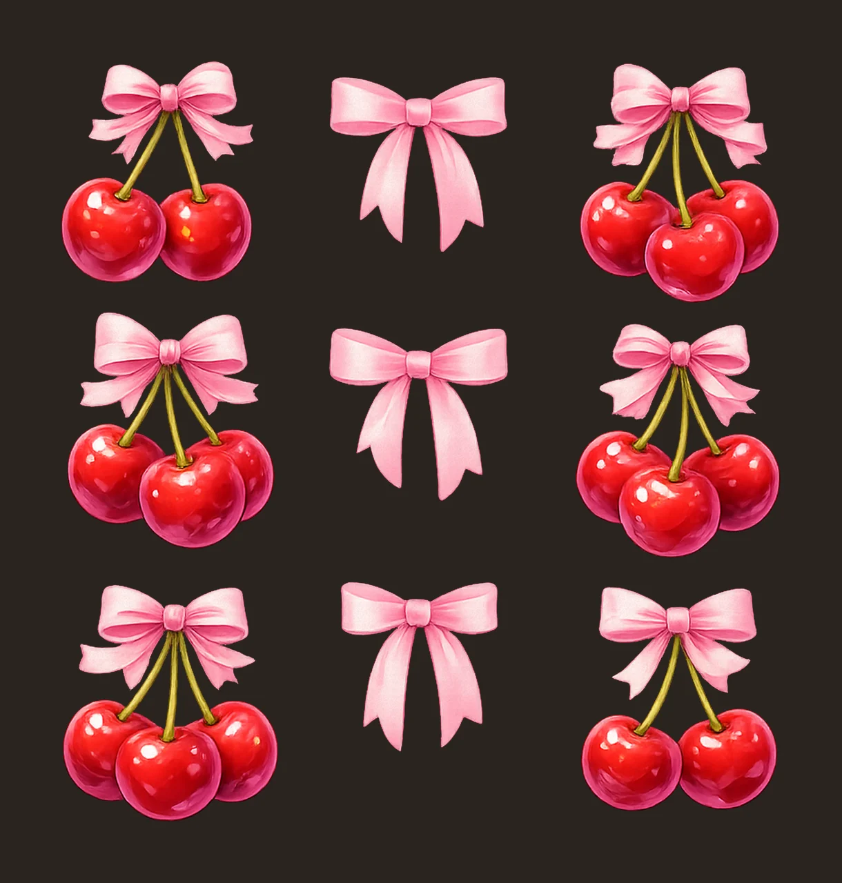 Cherry Coquette Valentines Day Design Cute Cherry Bow Shirt contrast preview thumbnail