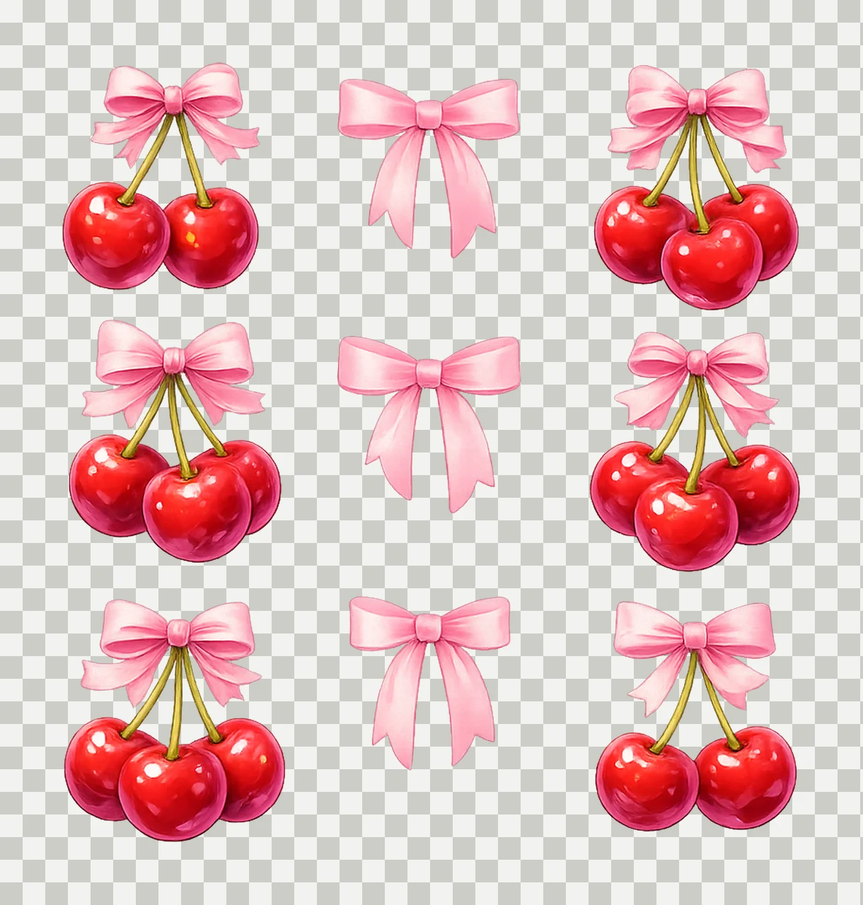 Cherry Coquette Valentines Day Design Cute Cherry Bow Shirt transparency and detail preview thumbnail