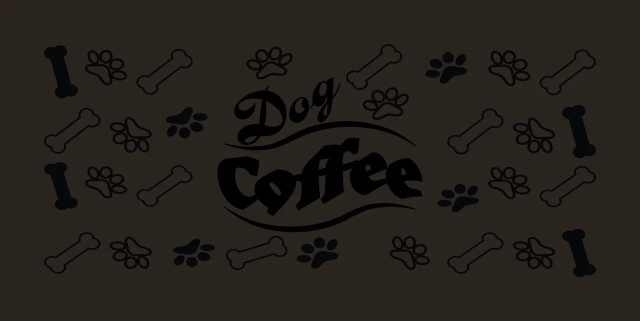 Can Glass Wrap Dog Coffee Pattern With Paw prints bones black contrast preview thumbnail
