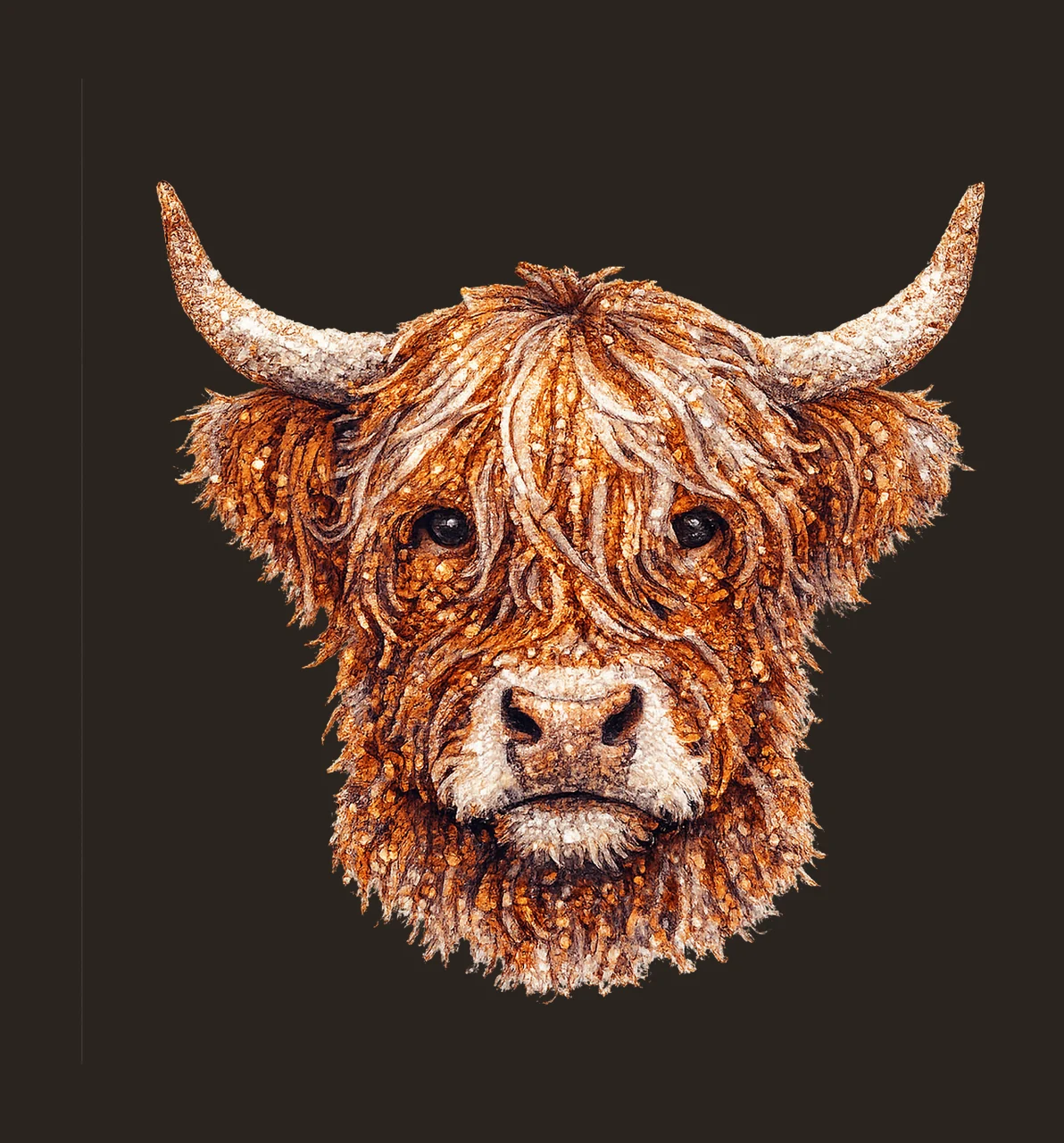 Highland Cowgirl Western Sublimation Sequin Design Cow Lover contrast preview thumbnail