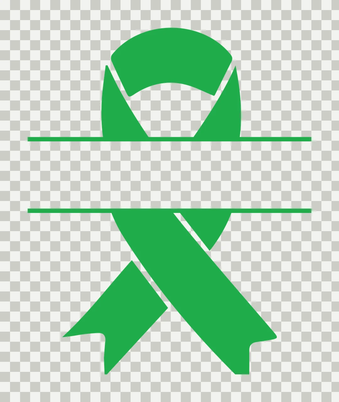 Awareness Symmetrical Black Ribbon Design With A Horizontal band transparency and detail preview thumbnail