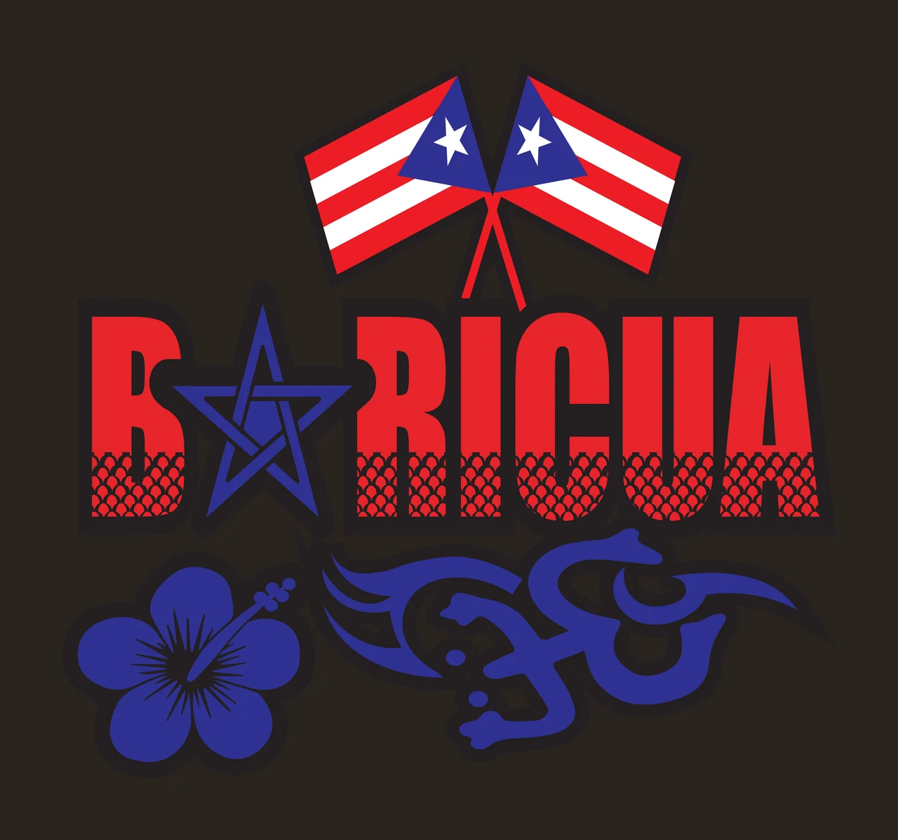 Barista Text With Coffee Elements flags star flower swirls contrast preview thumbnail