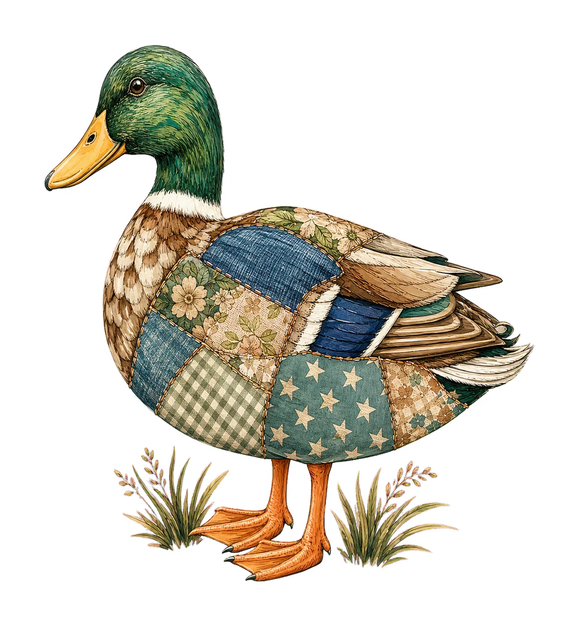 Mallard Duck Patchwork Lake Life Sublimation Variation E