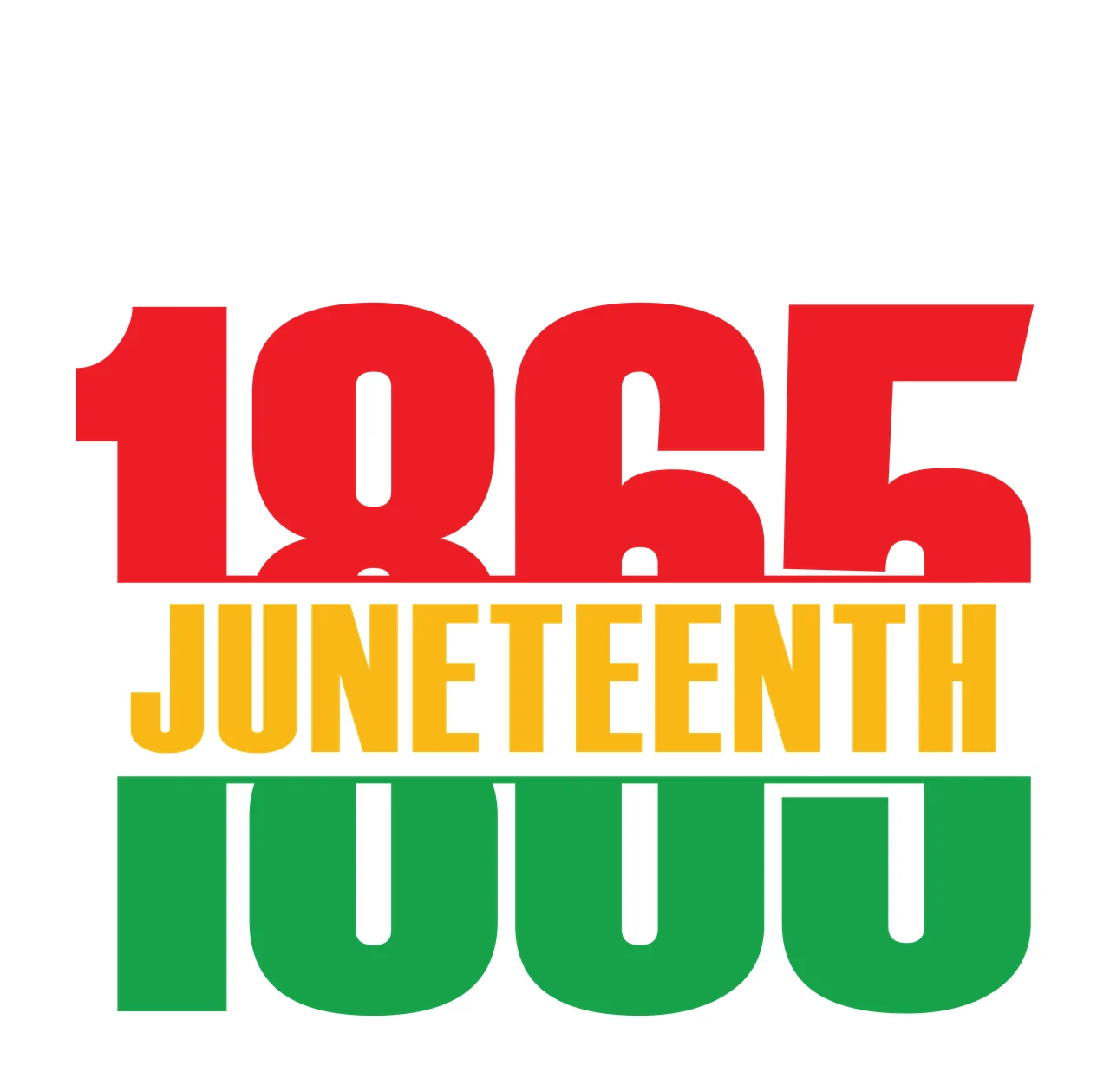 Black Celebrate 1865 Juneteenth Text displaying stars numbers