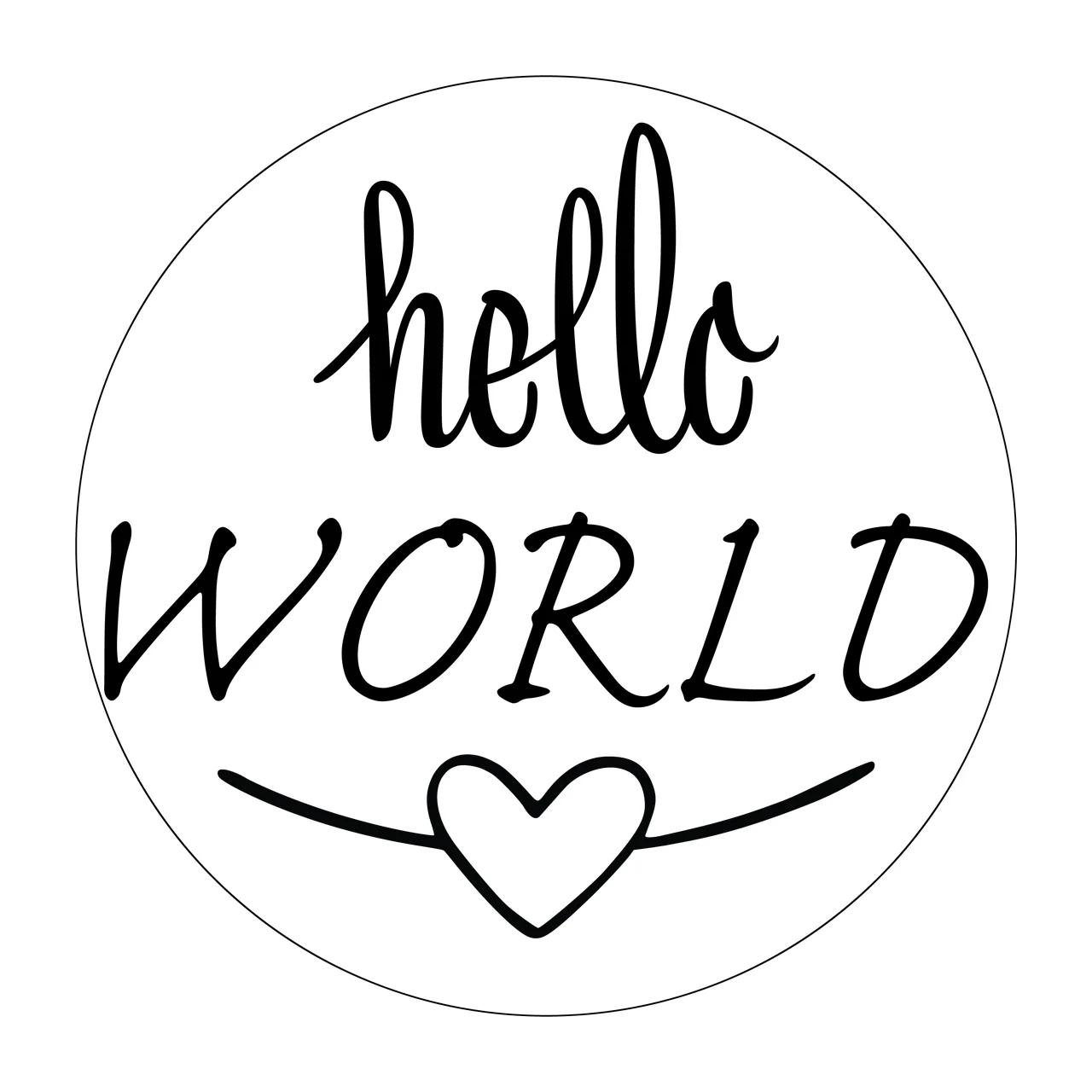Circular Design With Calligraphy Text And Small Heart Embellishing