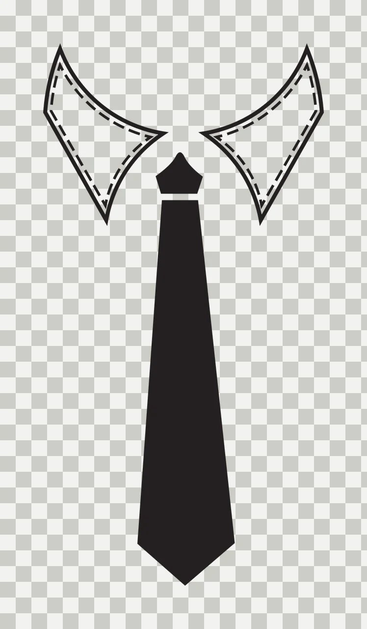 Shirt Collar And Necktie Graphic In A Simple clothing black transparency and detail preview thumbnail