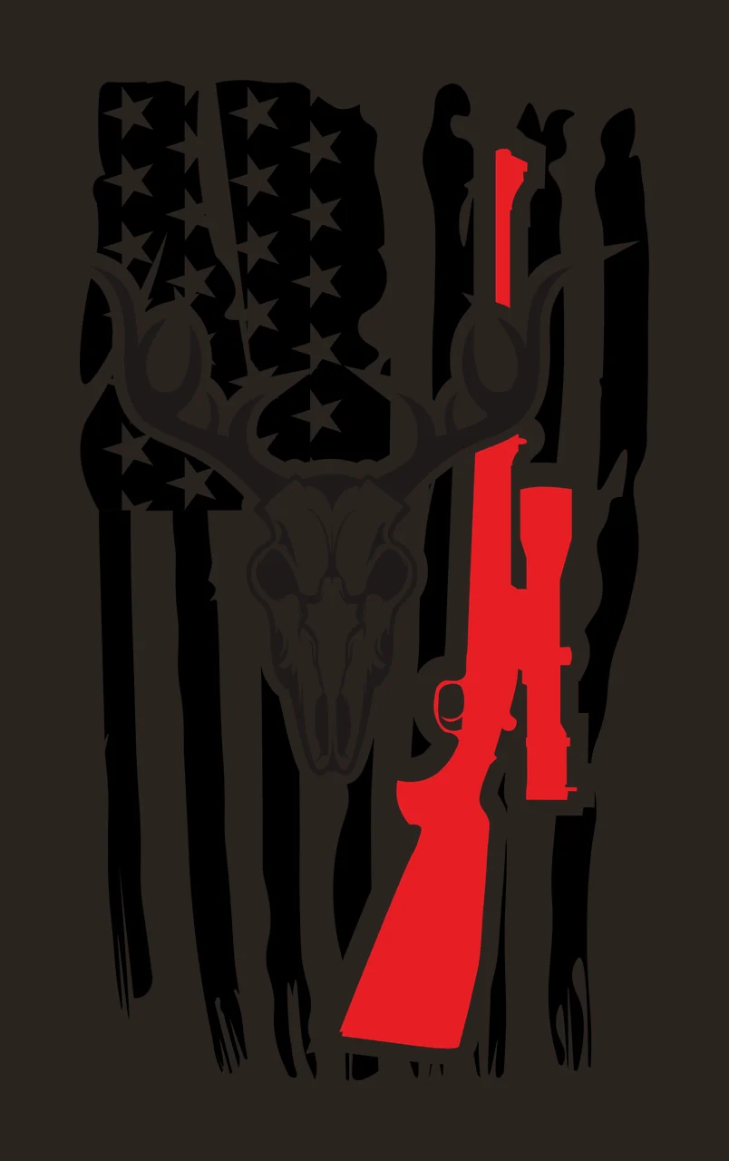 Skull Deer On Distressed Flag placed antlers stars stripes contrast preview thumbnail