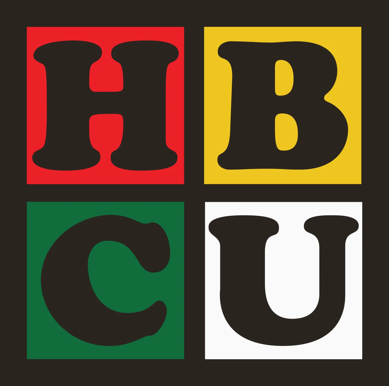 Hbcu White Bold Letters Block Logo squares typography black contrast preview thumbnail
