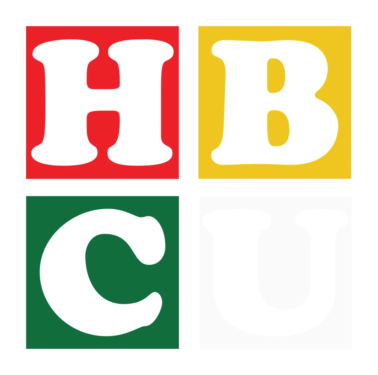 Hbcu White Bold Letters Block Logo squares typography black