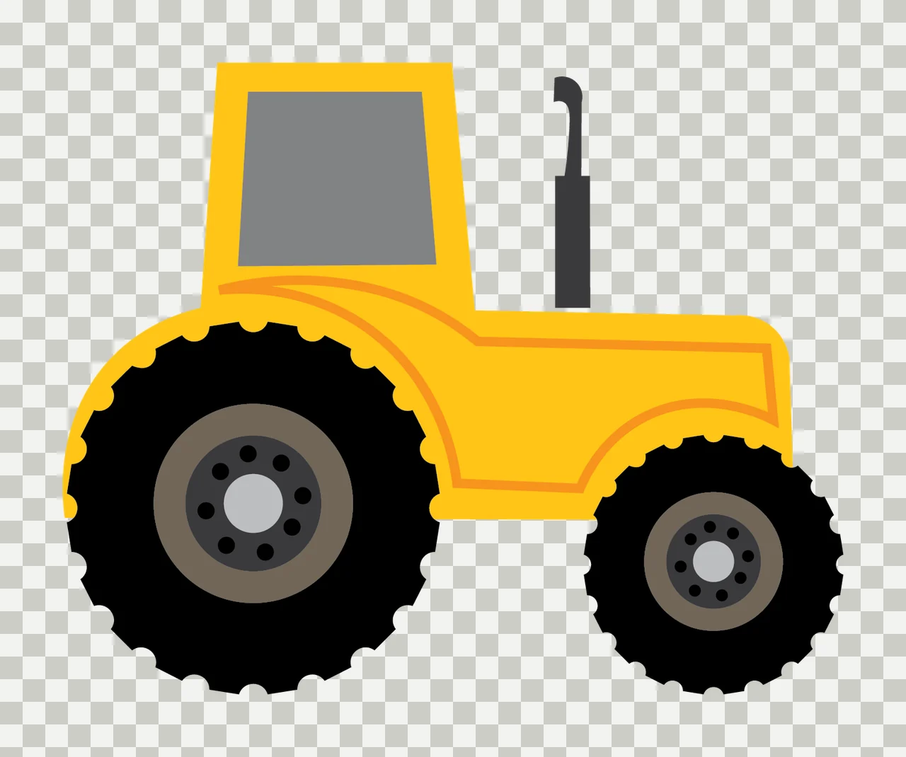 Minimalist Black Silhouette Of A Tractor With Large stationary transparency and detail preview thumbnail