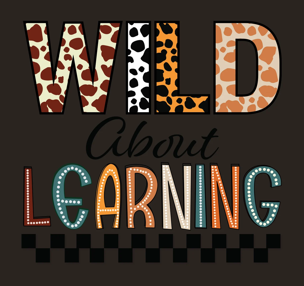 Wild About Learning Typographic Design typography display animal print contrast preview thumbnail