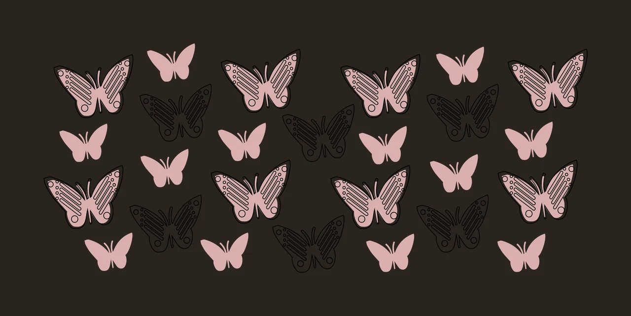 Can Glass Wrap Butterfly Silhouettes In Black butterflies fly contrast preview thumbnail