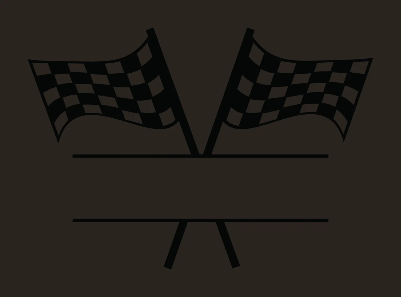 Two Crossed Racing Flags With Blank Horizontal Text Intersecting contrast preview thumbnail