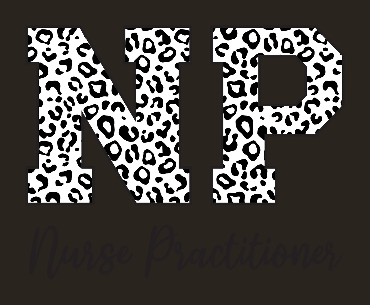 Np Nurse Practitioner Typography With Leopard text display contrast preview thumbnail