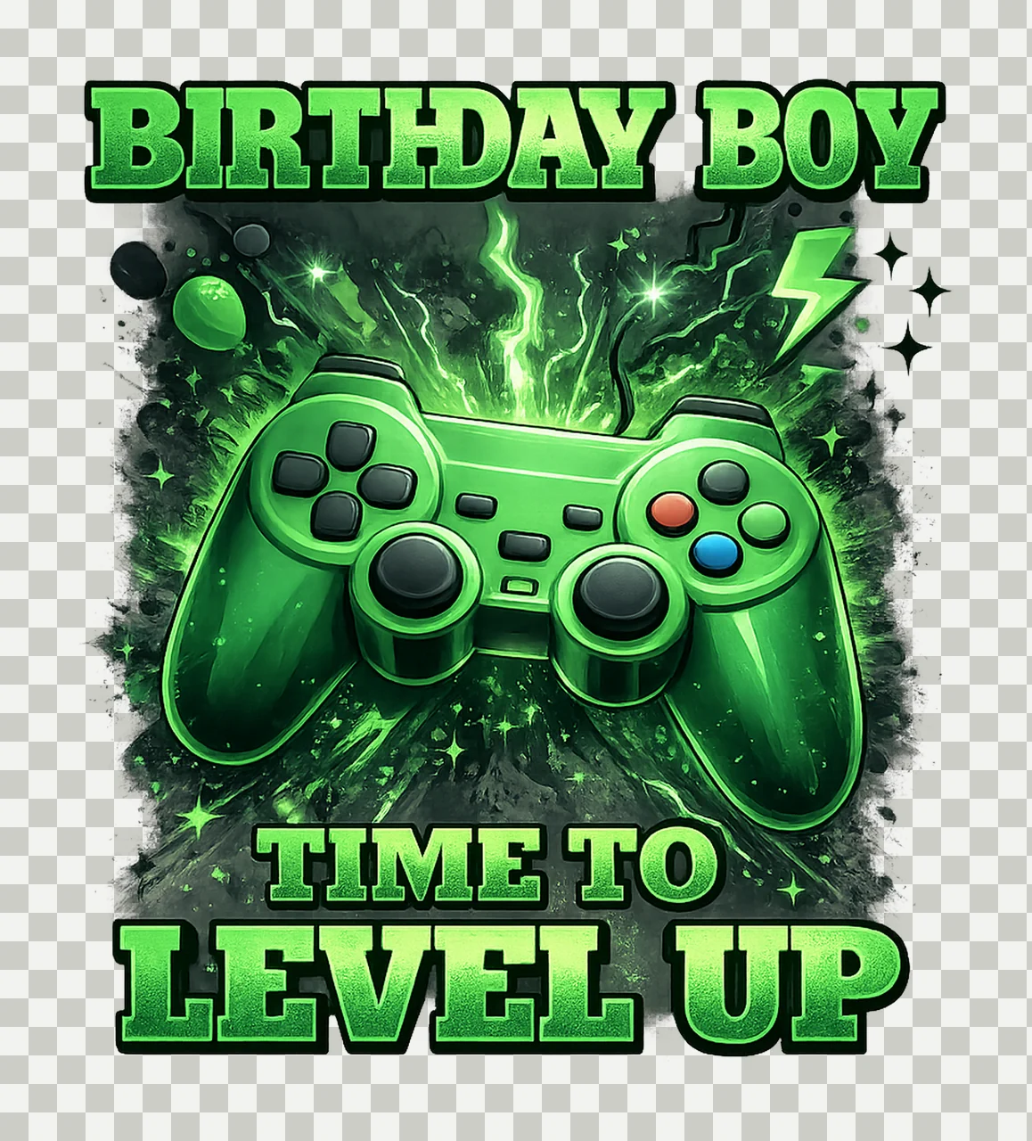Gamer Birthday Boy Gamer Design Time to Level Up Game transparency and detail preview thumbnail