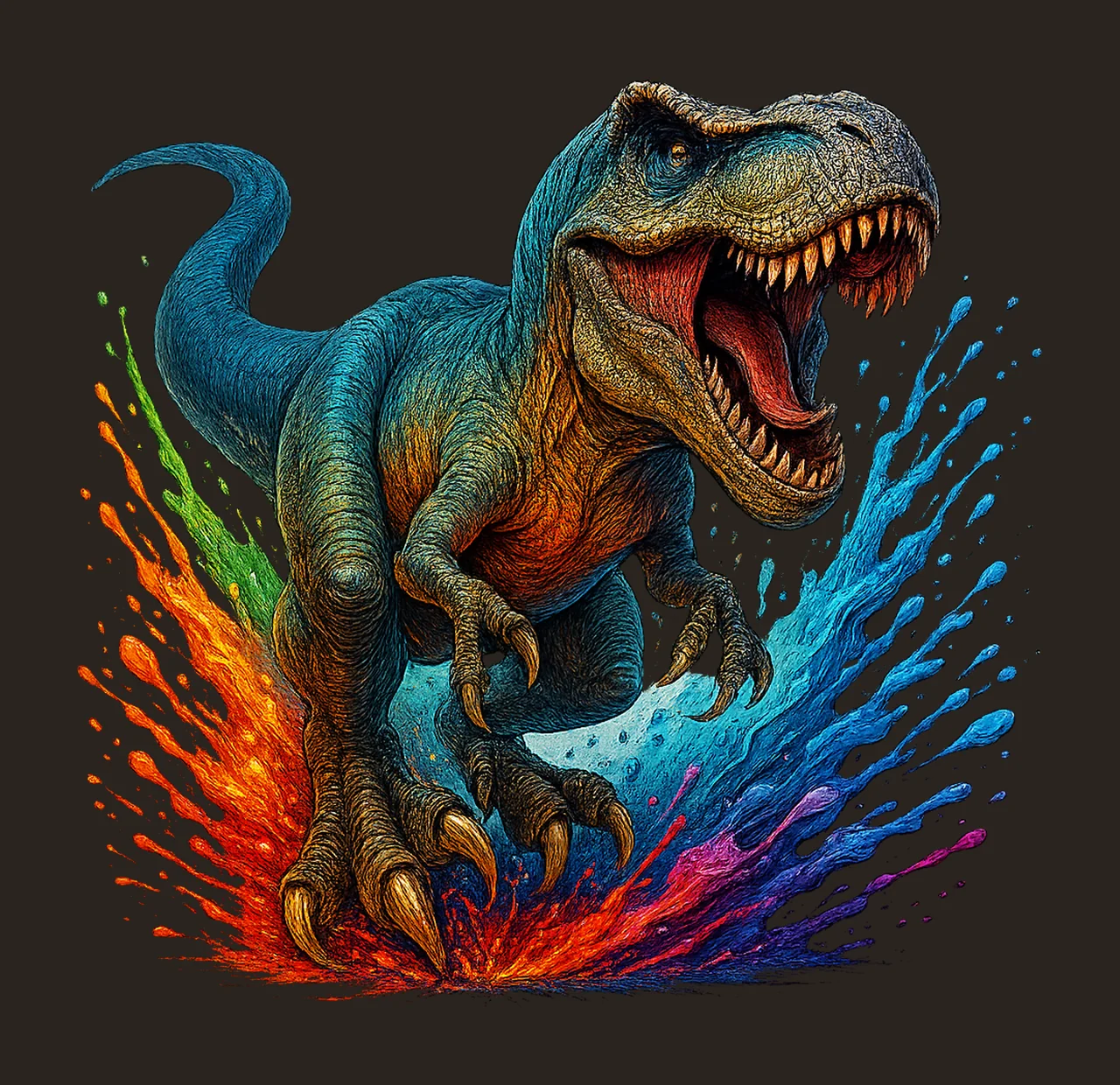 Rex Watercolor Sublimation Dinosaur Design Watercolor Dino contrast preview thumbnail
