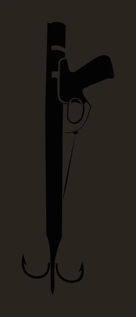 Fishing Speargun With Triple Hooks Attached vertical handle contrast preview thumbnail