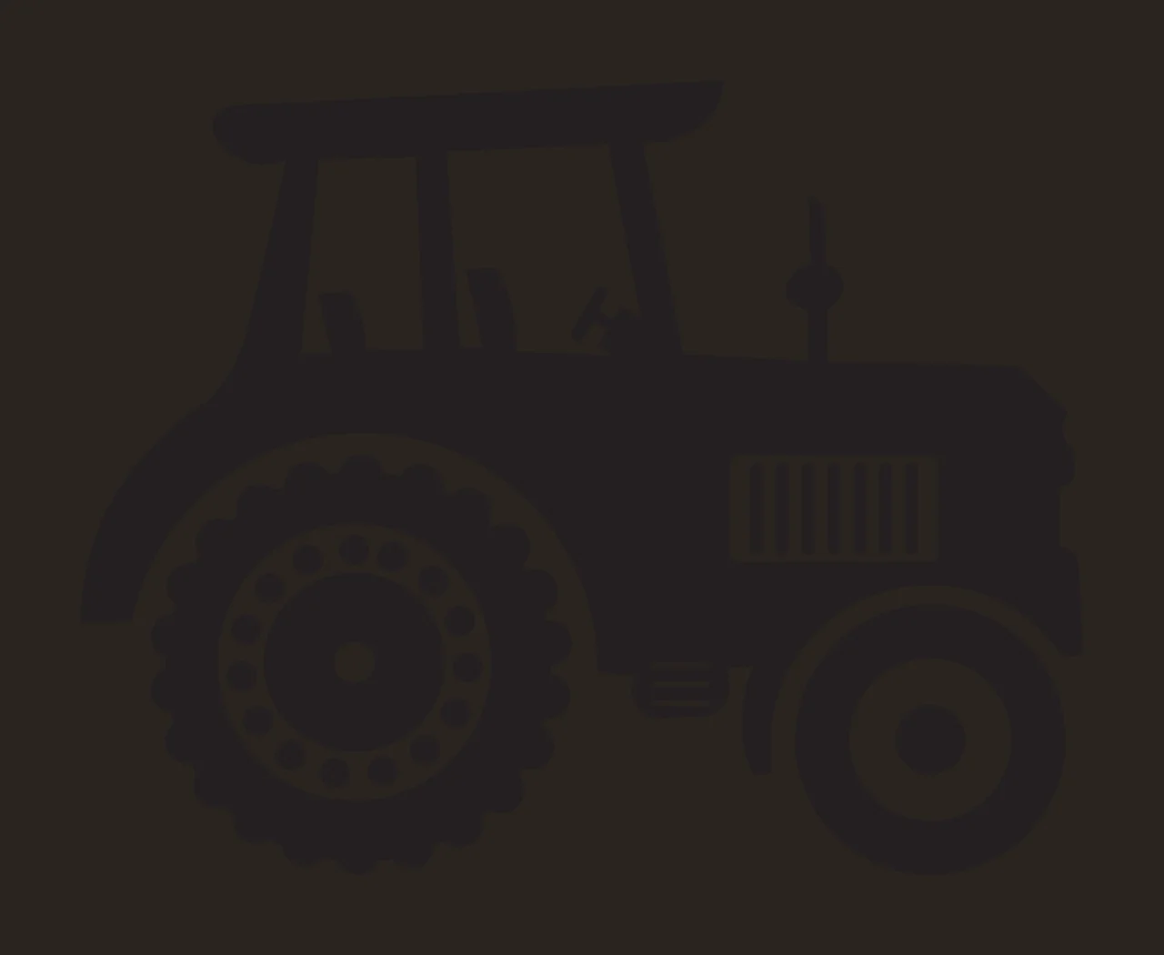 Silhouette Design of Tractor with tractor body, detailed rear wheel, front wheel and cab in black and white contrast preview thumbnail