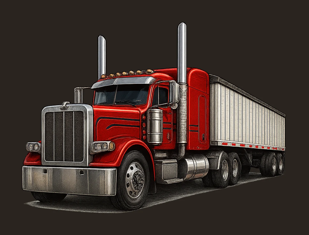 Freight Truck Sublimation Design Red Semi Truck Artwork contrast preview thumbnail