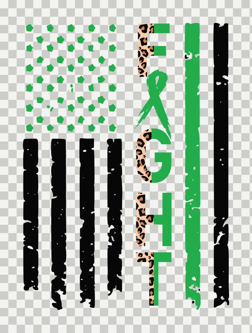Fight Typography With Distressed Flag Pattern stripes stars transparency and detail preview thumbnail