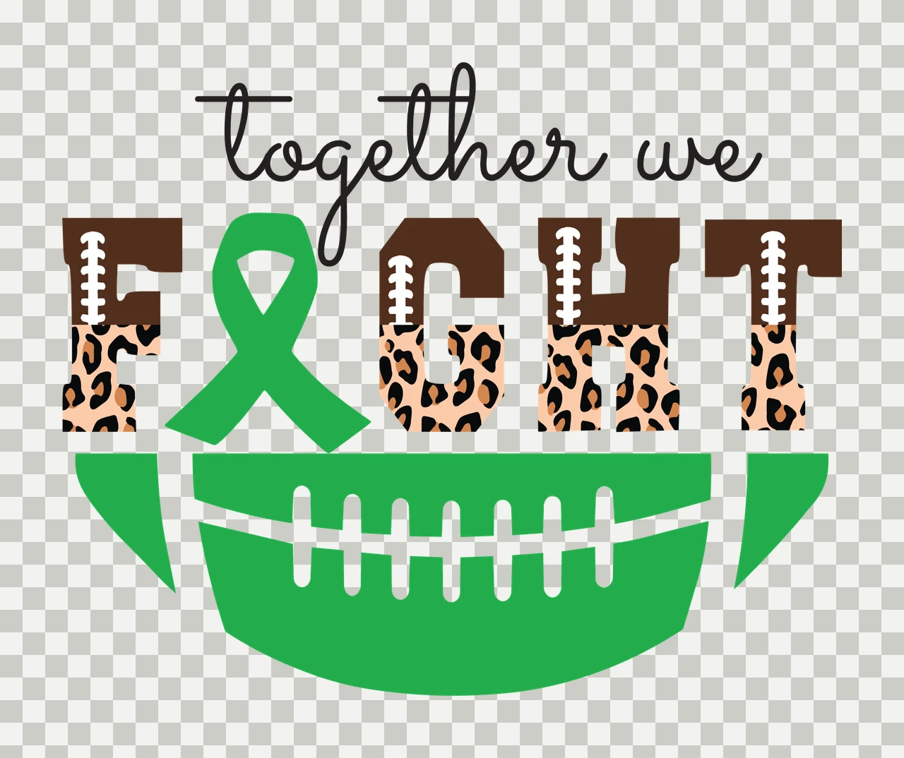 Awareness Together We Fight Football Emblem ribbon black white transparency and detail preview thumbnail