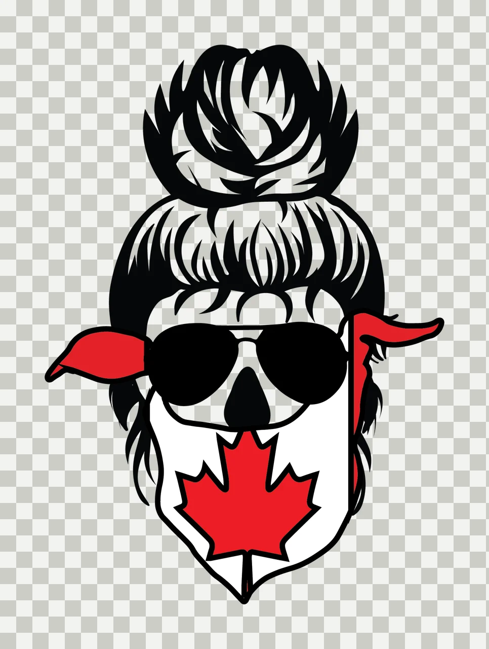 Skull With Sunglasses And Bandana wearing accessories leaf transparency and detail preview thumbnail
