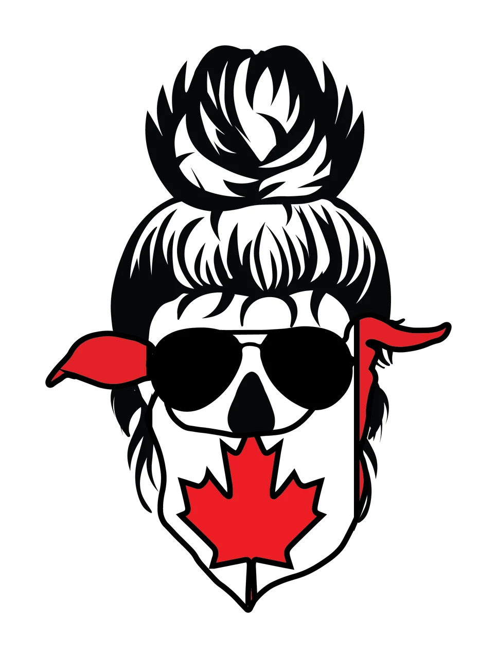 Skull With Sunglasses And Bandana wearing accessories leaf