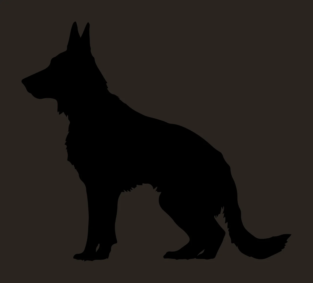 Dog Black Silhouette Of A Standing Facing white canine animal contrast preview thumbnail