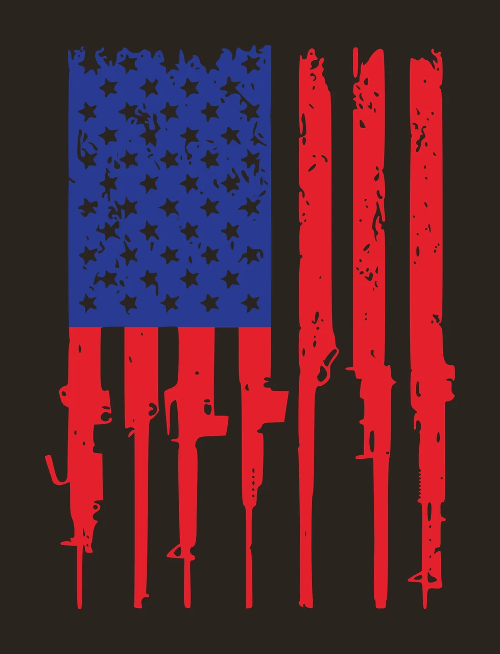 Gun Flag Vertical Rifle Silhouettes Arranged rifles stars stripes contrast preview thumbnail