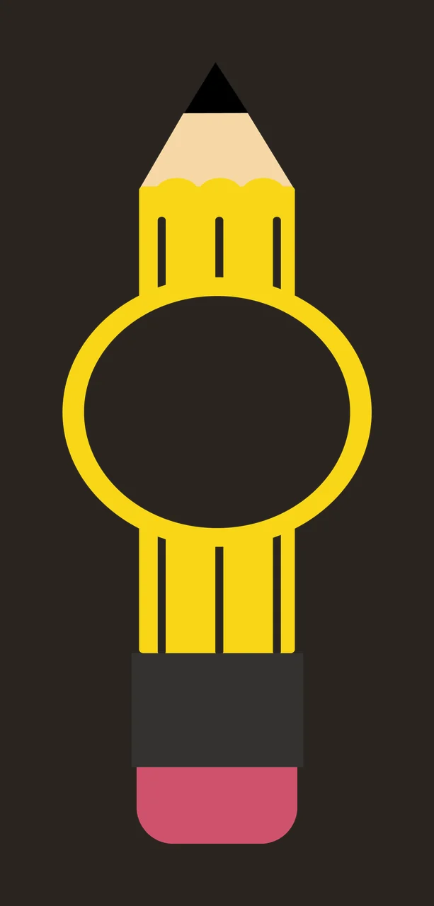 Pencil Centering With Circle And Eraser In Yellow contrast preview thumbnail