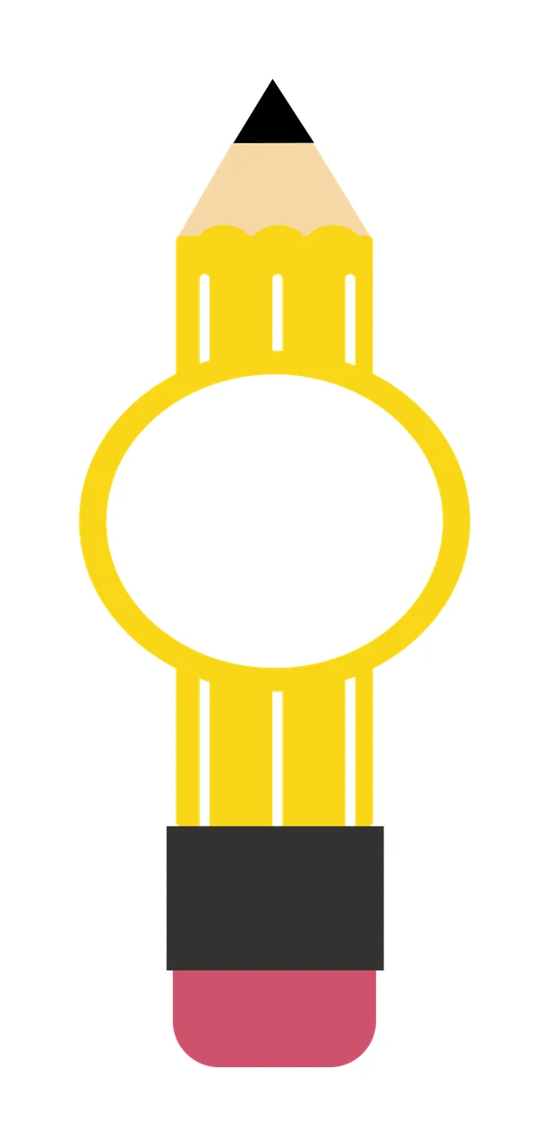 Pencil Centering With Circle And Eraser In Yellow