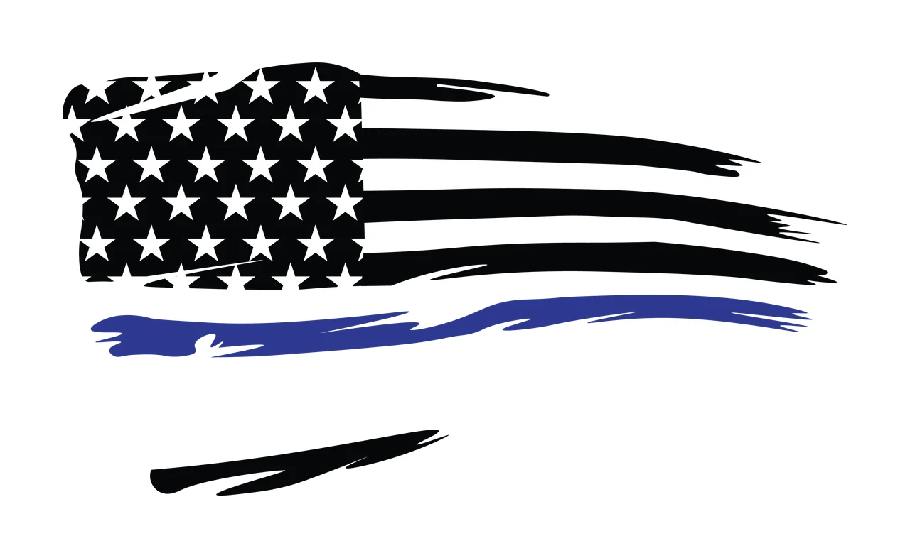 Flag Distressed American Graphic With Horizontal Brush Stroke Waving