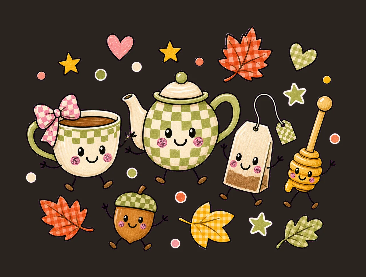 tea lover fall 02 preppy checker sublimation instant shirt contrast preview thumbnail